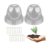 Garden Cloches Plants, Greenhouse Clear PVC Humidity Control Dome Cover, 10.63x6.89 inches, Freeze Protection, Small Greenhouse with Stakes & Ventilation Hole for Landscape, Home