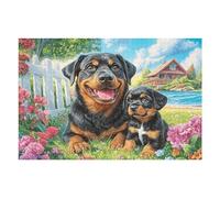 Garden Cute Chien 1000 Pièces Puzzle Expert Confirmé en Carton Anti-Déchirure Très Difficile Haute Difficulté Motif Complexe Idée Cadeau Anniversaire Premium 1000 PCS/75x50cm