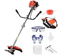 Garden Débroussailleuse à essence 52 cc Moteur 2 temps Débroussailleuse à essence avec lame 3T et bobine double fil, 2,2 kW Outil multifonction 27 cm Cercle de coupe Coupe-bordure Pelouse Outil de