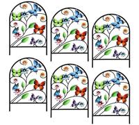 Garden Decorative Fence - Metal Wire Border | 6-Pack Flower Bird & Butterfl