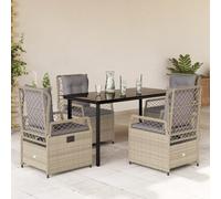 Vidaxl Ensemble À Manger De Jardin Avec Coussins 5pcs Beige Poly Rotin