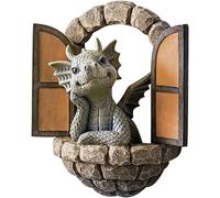 Garden Dragon Statue,Yard Dragon Sculpture Dragon Statue Resin Garden Dragon Figurine Polyresin Dragon Wall Decoration Family Decoration
