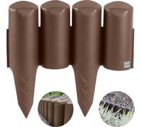 Garden Fence 2.5 M Lawn Edging Palisade Brown