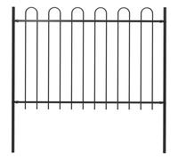 vidaXL Cl?ture de jardin avec dessus en cerceau Acier 15,3x1,2 m Noir