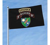 Garden Flag 3E Bataillon, 75E Régiment De Rangers, Avec Insigne De Rangers Drapeaux Résistant À La Décoloration Treer Drapeau Haute Qualité Drapeau De Jardin Pour Porche Bar 90X150Cm