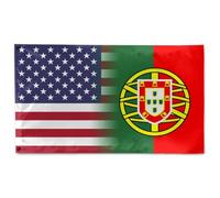 Garden Flag Amitié Portugal-États-Unis Drapeaux Léger Flags De Cour Couleurs Vives Drapeau De Jardin Pour Bar L'Extérieur Et L'Intérieur 90X150Cm
