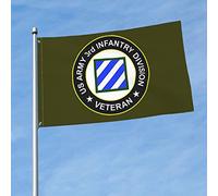 Garden Flag Ancien Combattant De La 3E Division D'Infanterie De L'Armée Treer Drapeau Durable Drapeau De Jardin Résistant À La Décoloration Drapeau Extérieur Pour Masion Porche 90X150Cm