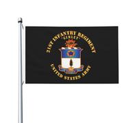 Garden Flag Bannière De Service Du 21E Régiment D'Infanterie Drapeaux Léger Drapeau De Jardin Couleurs Vives Drapeau Extérieur Pour Porche Bar 90X150Cm