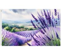 Garden Flag Champs Lavande Fleurs Violettes Tree Drapeau 90X150Cm | Garden Flag Résistant À La Décoloration Léger Drapeaux Pour Masion L'Extérieur Et L'Intérieur Bar Flags De Cour