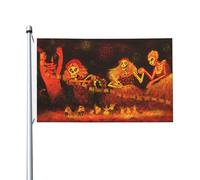 Garden Flag Danse Happy À La Fête Du Jour Des Morts Œillets En Laiton Dans Drapeaux Décoratifs Bannière Pour Patio Four Seasons Événements Sportifs 3X5Ft