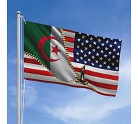 Garden Flag États Unis Américain Algérie Drapeaux 90X150Cm | Garden Flag Léger Couleurs Vives Drapeau De Jardin Pour Masion L'Extérieur Et L'Intérieur Drapeau Extérieur