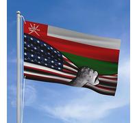 Garden Flag États-Unis, Américains Et Oman Flags De Cour 90X150Cm | Garden Flag Résistant À La Décoloration Léger Drapeaux Pour Masion Bar Célébrations Drapeau Extérieur
