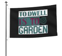 Garden Flag Habiter, C'Est Habiter Drapeaux Couleurs Vives Drapeau De Jardin Léger Drapeau Extérieur Pour Porche Bar 90X150Cm