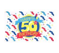 Garden Flag Happy 50Th Birthday 50Th Birthday'S Party Bannière Extérieure Toutes Les Saisons Drapeau Extérieur Pour Jardinage Patio Ferme 90X150 CM