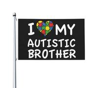 Garden Flag I Like Mes Frères Autistes. Autisme. Drapeau Extérieur Durable Treer Drapeau Couleurs Vives Drapeau De Jardin Pour Porche Bar 90X150Cm