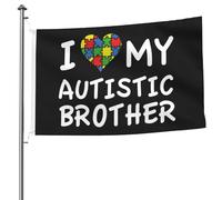 Garden Flag I Like Mes Frères Autistes. Autisme. Drapeaux Léger Drapeau Extérieur Couleurs Vives Drapeau De Jardin Pour Porche Bar 90X150Cm