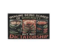 Garden Flag Imaginez Avoir Peur De La Diversité Mais Pas De La Dictature Coutures Doubles Drapeau Pirate Double Face Drapeau Pour L'Extérieur Jardin Événements Sportifs 3X5Ft