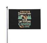 Garden Flag Mes Années Sont Divisées En Deux Saisons : Le Camping Et L'Attente Du Camping Œillets Métalliques Bannière Décoratifs Drapeaux Pour Saisonnière Decor L'Extérieur 3X5Ft