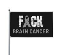 Garden Flag Putain De Cancers Du Cerveau Drapeaux Couleurs Vives Drapeau Extérieur Résistant À La Décoloration Drapeau De Jardin Pour Masion Festivals 90X150Cm
