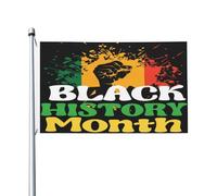 Garden Flag Symbole De La Main Du Mois De L'Histoire Des Noirs Couleur Vive Drapeau Couture Double Face Bannière Pour Patio Home Four Seasons 3X5Ft