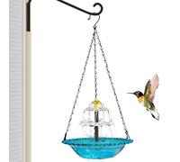 Garden Fountain - 46x23cm Hanging Birdbath | Solar Bird Bath, Hanging Wild Bird Bath Bowl, Solar Powered Pump Waterfall for Outside Garden, Decorative Water Basin for Yard, Backyard, Patio and Porch