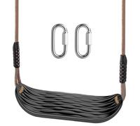 Garden Games Siège de balançoire en kit robuste, avec corde réglable de 2 m de long et 2 mousquetons, balançoire robuste, pour l'extérieur, le jardin, noir