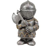 Garden Gnome Statue Garden Guardians Guard Armor Knight Sculpture Gnome Garden Figurine Decoration For Home,Yard,Lawn,Garden,13x9cm (003)