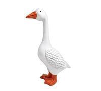 Garden Goose Sculpture - Lifelike polymer Waterfowl, Big White Fine Carving,All Weather Outside Model | Exquisite Lawnside Presentation, Backyard Gallery Threshold Meadows Exterior Display Adornments