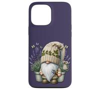 Garden Grandpa Gnome With Lilac Plants In Pots For Summer Coque pour iPhone 13 Pro Max