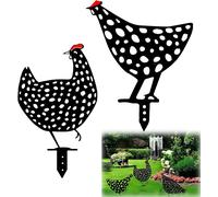Garden Hen Decoration,2 Piece Art of the Chicken Court,Yard Cockerel Statue,Exquisite Garden Decoration,Yard Art Statues Suitable for Yards,Gardens,Paths,Lawns