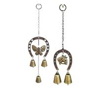 Garden Horse Wind - Decorative Chimes for Home Outside | Iron Bell with Butterfly Spinner Accent, Patio Christmas, Calming Sound Gift for Women Mom Lover Men