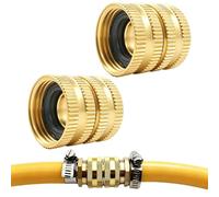 Garden Hose Adapter,3/4in Brass Female Ends - with Washers Thread Water Hose Adapter - for Outside Valve Faucet Repair Sink RV Irrigation Kitchen Shower Sprinkler Drip