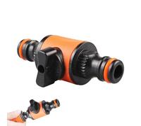 Garden Hose Coupler, Quick Connect Water Adapter, Leakproof Shut-Off Valve, Pressure Abs Construction, Easy Hose Attachment, Ideal for Watering Irrigation Cleaning, 5 Inch Orange
