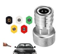 Garden Hose - Pressure Washer Adapter, 3/4 GHT To 1/4 Inch Quick Connect Fitting Connector Kit | High Pressure Watering Accessory Patio Garden Driveway Garage Backyard Lawn Irrigation