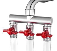 Garden Hose Splitter - Brass Garden Hose Splitter, 3 Way Shut-Off Valve, Multipurpose Pipes Connector For Outdoor Watering System | Splittering Kit for Lawn Patio Farm Grassland Outdoor Cleaning Use