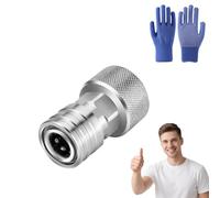 Garden Hose to Mini Power Washer Adapter-3/4 GHT to 1/4", Pressure Washer Hose Attachment, High Pressure Stainless Steel Connector for Car Wash & Outdoor Cleaning (B)