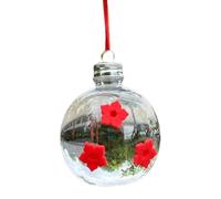 Garden Hummingbird Feeder - Outdoor Clear Bulb Bird Feeding Station, Drip Resistant Design with Three Nectar Ports | Window Mounted Feeder for Attracting Hummingbirds to Home Garden Balcony