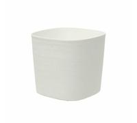 Pot avec réserve d'eau - GARDEN ID Respect - Blanc 40 x 40 cm - 100% déchets ménagers - 100% recyclable - Surface structurée.