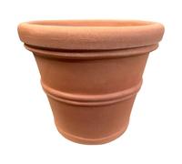 Garden Italia Pot de Fleurs Campana Double Bord I n. 41 cm Hauteur 33 cm en résine Couleur IMPRUNETA Fabriqué en Italie Résistant au Gel - Antichoc - Léger