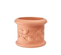 Garden Italia Pots Pot cylindrique avec Citrons ICLM Diamètre 40 cm - Hauteur 33 en résine colorée Impruneta - Fabriqué en Italie - pour extérieur et intérieur - résistant au Gel - Antichoc
