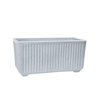 Garden Italia Vases Pot de Jardin Rectangle centorighe Haut GRCH Côté 80 cm - Hauteur 40 cm - en résine Couleur Pierre - Fabriqué en Italie - Résistant au Gel - Antichoc - Léger