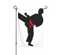 Garden Karaté Boy Vector Ceinture changeante Impression Couleur Drapeaux 30,5 x 45,7 cm Double face, Maison Extérieur Saisonnier Décor Vacances Décoration toutes saisons