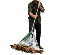 Garden Leaf Rake, Wide Long Handle, Ergonomic Grabber with Sturdy Grip, Heavy Duty Tool with Comfort, Modern Landscaping Style, Accessory for Yard Grass Gardening Shrub Debris 760g