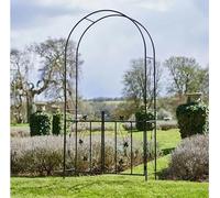 Garden Mile Arche de jardin de 2 m, mangeoires à oiseaux et treillis pour plantes grimpantes - Grand treillis de jardin en métal durable et résistant aux intempéries pour plantes grimpantes, tonnelle