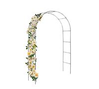 Garden Mile Arche de jardin en acier 2,4 m - Résistante aux intempéries, traditionnelle, revêtue de poudre, structure de support pour plantes grimpantes, roses, clématites, jasmin, utilisation en