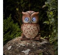 Garden Mile Décoration de jardin en forme de chouette solaire - Grande figurine étanche avec LED à énergie solaire - Statue pour cadeaux de jardinage uniques, balcon, terrasse (chouette)