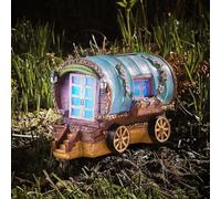 Garden Mile Décoration solaire pour caravane - Maison de fée - Éclairage LED à énergie solaire - Rose gitane - Décoration d'extérieur résistante aux intempéries - Avec LED blanches ou changeantes