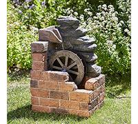 Garden Mile® Fontaine à eau fantaisie de style vintage - Moulin Heywood en résine à énergie solaire recyclage des couleurs - Décoration d'extérieur pour étang, terrasse et pelouse