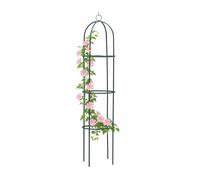 Garden Mile® Grand obélisque décoratif de jardin - Solide structure tubulaire en métal pour rosiers, plantes grimpantes - Hauteur de 2 m, noir