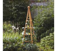 Garden Mile Grand obélisque ou arche de jardin en bois, arche extérieure, robuste pour roses, plantes grimpantes, structure de support, décoration de jardin (obélisque brun clair, 1,9 m)